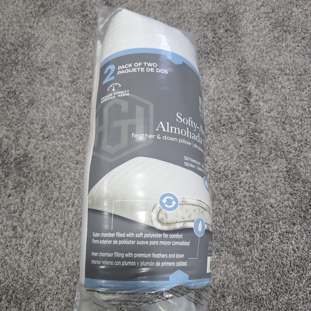 NWT Feather & Down Pillow Set - White